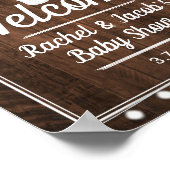 ベビー素朴は赤ちゃんシャワー歓迎サインを醸造している ポスター (角)