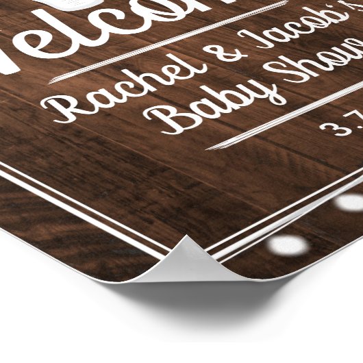 ベビー素朴は赤ちゃんシャワー歓迎サインを醸造している ポスター (角)