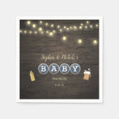 ベビー素朴は醸造金ゴールド赤ちゃんシャワー スタンダードカクテルナプキン (正面)