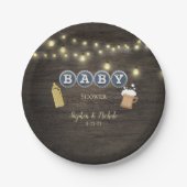 ベビー素朴は醸造金ゴールド赤ちゃんシャワー ペーパープレート (正面)