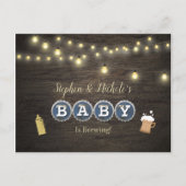 ベビー素朴は醸造金ゴールド赤ちゃんシャワー ポストカード (正面)