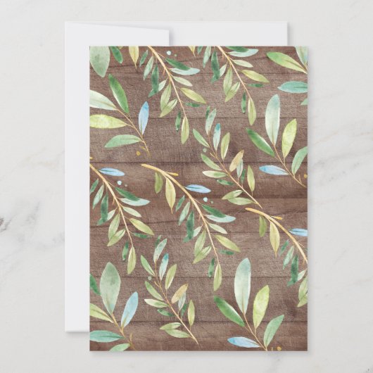 ベビー素朴アライグマとマママウッドランドベイビーシャワー 招待状 (裏面)