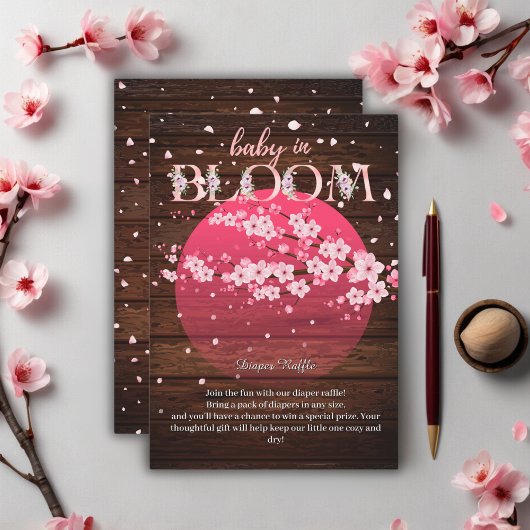 ベビー素朴イン開花桜さくらんぼブロッサム エンクロージャーカード