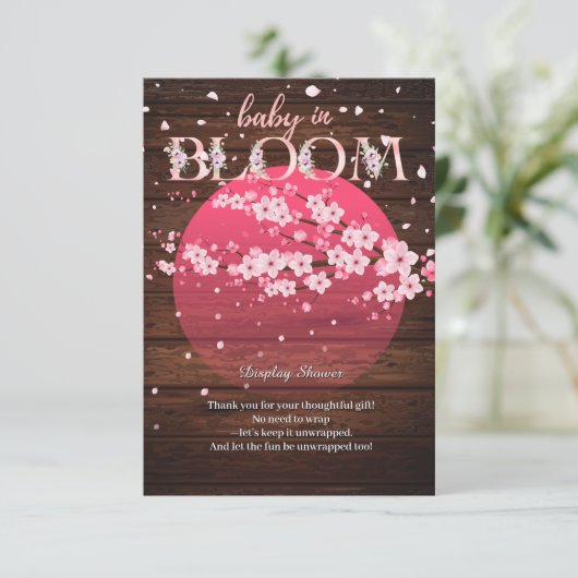 ベビー素朴イン開花桜さくらんぼブロッサム エンクロージャーカード (スタンド正面)