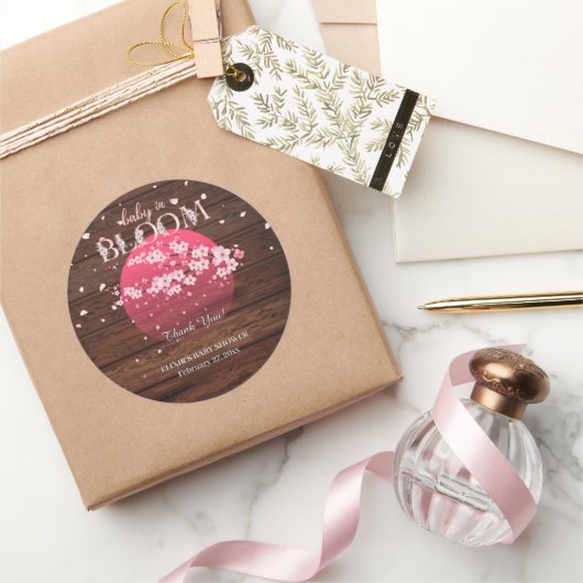 ベビー素朴イン開花桜さくらんぼブロッサム ラウンドシール (ギフト)