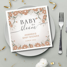 ベビー素朴イン開花花デイジーシャワー スタンダードカクテルナプキン