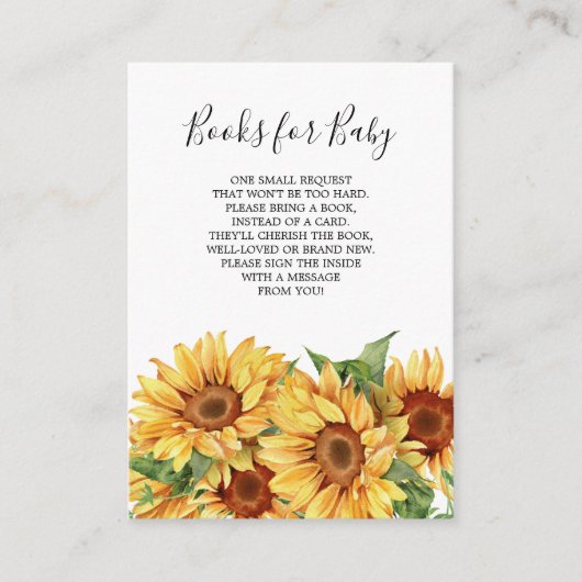 ベビー素朴カード用ひまわり本 エンクロージャーカード (正面)