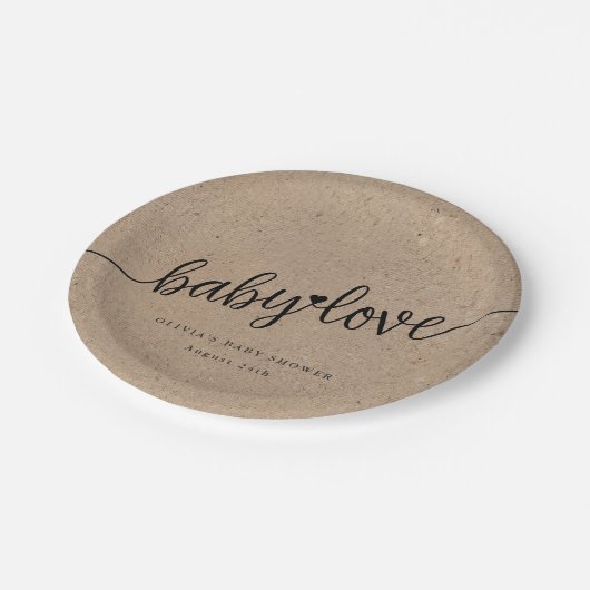 ベビー素朴シャワークラフトベビーラブカスタム ペーパープレート (アングル)