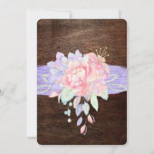 ベビー素朴シャワー、メイソン·ジャー·ライトBohoフローラ 招待状 (裏面)