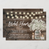 ベビー素朴ズブレスジャー&キャンドルブライダルシャワー 招待状 (正面/裏面)