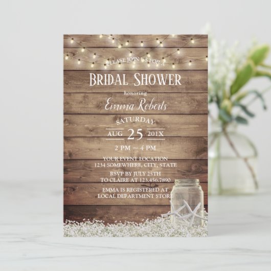 ベビー素朴ズブレススターフィッシュジャーブライダルシャワー 招待状 (スタンド正面)