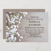 ベビー素朴ズブレスバームウッドベビーシャワー 招待状 (正面/裏面)