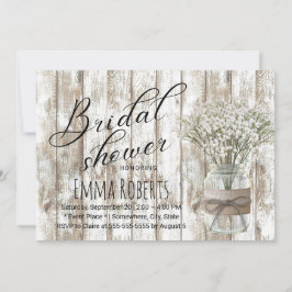 ベビー素朴ズブレスフローラジャールウッドブライダルシャワー 招待状