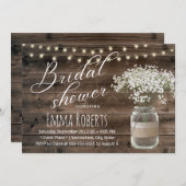 ベビー素朴ズブレスフローラジャールバーンブライダルシャワー 招待状 (正面/裏面)
