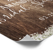 ベビー素朴ズブレスフローラブライダルシャワー歓迎 ポスター (角)