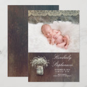 ベビー素朴ズブレスメイソンジャーベビー誕生写真 案内状 (正面/裏面)