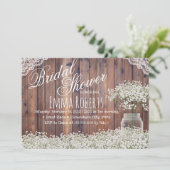 ベビー素朴ズブレスメイソンジャールレースブライダルシャワー 招待状 (スタンド正面)