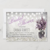 ベビー素朴ズブレスラベンダーフローラブライダルシャワー 招待状 (正面)