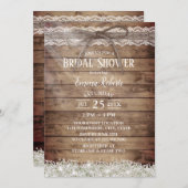 ベビー素朴ズブレスレース&トゥイーンブライダルシャワー 招待状 (正面/裏面)