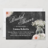 ベビー素朴ズブレス&デイジーフローラブライダルシャワー 招待状 (正面)