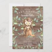 ベビー素朴ハリネズミとママ赤ちゃんシャワーInvita 招待状 (正面)