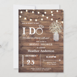 ベビー素朴ブレスとストリングライトブライダルシャワー 招待状