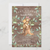 ベビー素朴ベアとママ赤ちゃんシャワー招待状 招待状 (正面)