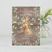 ベビー素朴ベアとママ赤ちゃんシャワー招待状 招待状 (スタンド正面)