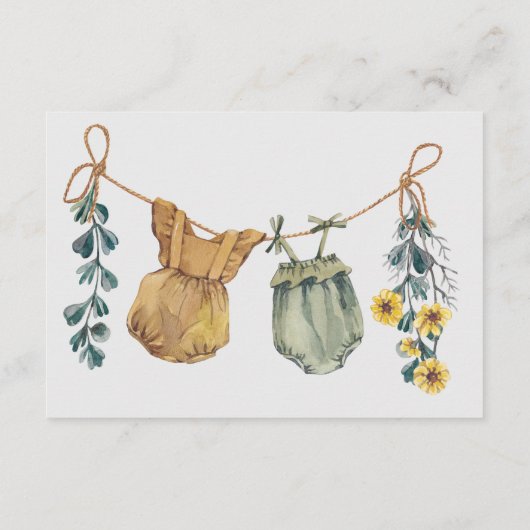 ベビー素朴ボホベイビーシャワー用の本 エンクロージャーカード (裏面)