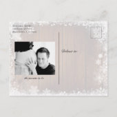 ベビー素朴冬のベビーシャワー外は寒い インビテーションポストカード (裏面)