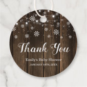 ベビー素朴冬の赤ちゃんシャワー外は寒い フェイバータグ (裏面)