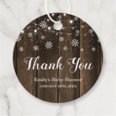 ベビー素朴冬の赤ちゃんシャワー外は寒い フェイバータグ (正面)