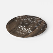 ベビー素朴冬の赤ちゃんシャワー外は寒い ペーパープレート (アングル)