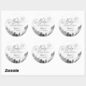 ベビー素朴外の灰色のベビーシャワーは寒い ラウンドシール (シート)