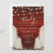 ベビー素朴外の赤ちゃんシャワーが冷たい 招待状 (正面)