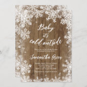 ベビー素朴外の赤ちゃんシャワーが冷たい 招待状 (正面/裏面)