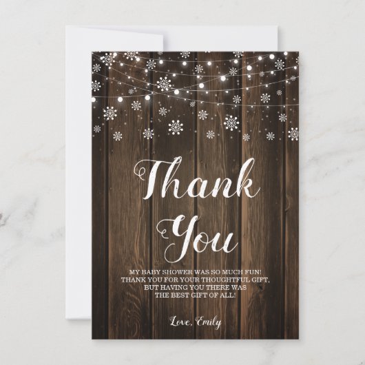 ベビー素朴外は寒い サンキューカード (正面)