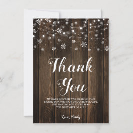 ベビー素朴外は寒い サンキューカード