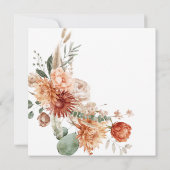 ベビー素朴振りかけるオレンジ色のワイルドフラワーベイビーシャワー 招待状 (裏面)