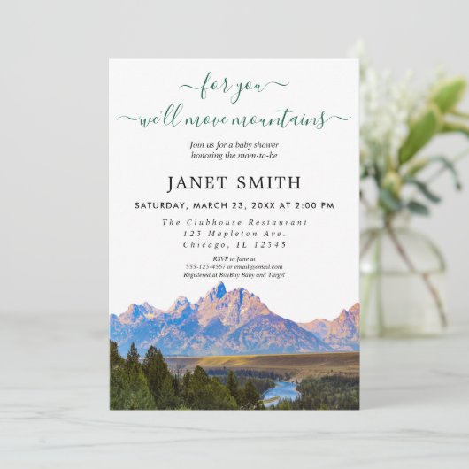 ベビー素朴男女兼用シャワー招待状 招待状 (スタンド正面)