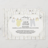 ベビー素朴男女兼用シャワー招待状 招待状 (正面/裏面)