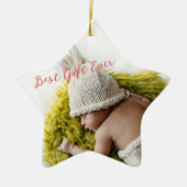 ベビー素朴第1回クリスマスマイルストーンフォト セラミックオーナメント (正面)