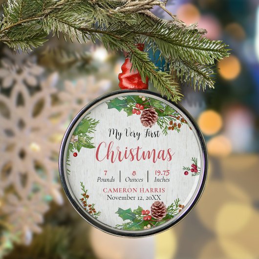 ベビー素朴第1回クリスマス誕生詳細 メタルオーナメント