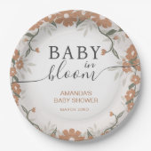 ベビー素朴開花デイジーシャワー ペーパープレート (正面)