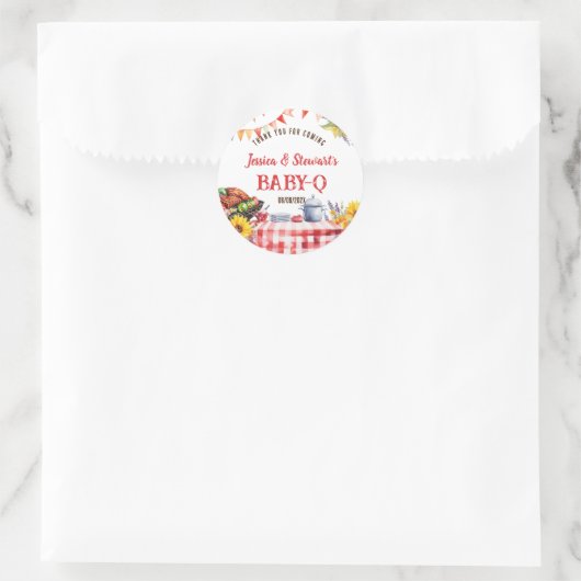 ベビー素朴-Qバーベキューピクニックサンフラワーサンフラワーありがとう ラウンドシール (バッグ)