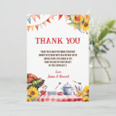 ベビー素朴-Qバーベキューピクニックサンフラワーサンフラワーありがとう 招待状 (スタンド正面)