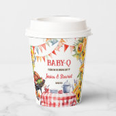 ベビー素朴-Qバーベキューピクニックサンフラワープレイド 紙コップ (裏面)