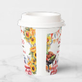 ベビー素朴-Qバーベキューピクニックサンフラワープレイド 紙コップ (右)