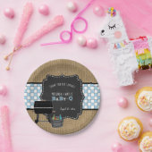 ベビー素朴Q男の子のシャワー装飾 ペーパープレート (パーティー)