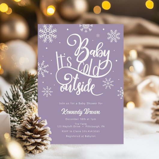 ベビー紫雪の赤ちゃんシャワー冷たい 招待状